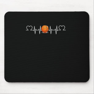 Basketball Heartbeat Funny Basketball Lover Mouse Pad