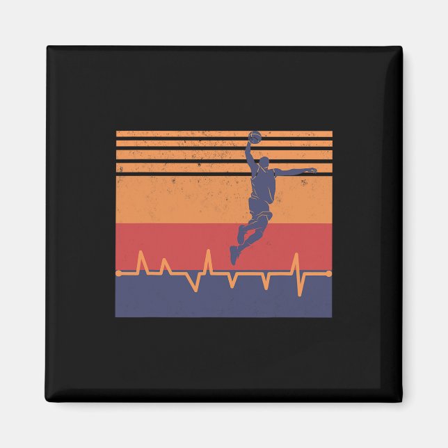 Basketball Heartbeat  Magnet (Front)