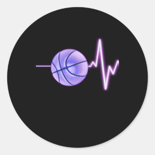 Basketball Heartbeat - Newest Funny Basketball Classic Round Sticker
