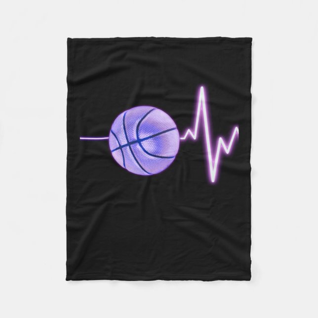 Basketball Heartbeat - Newest Funny Basketball Fleece Blanket (Front)