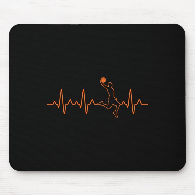 Basketball Heartbeat Player BBall Coach Gift For M Mouse Pad (Front)