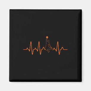 Basketball Heartbeat Player BBall Gift For Men and Magnet