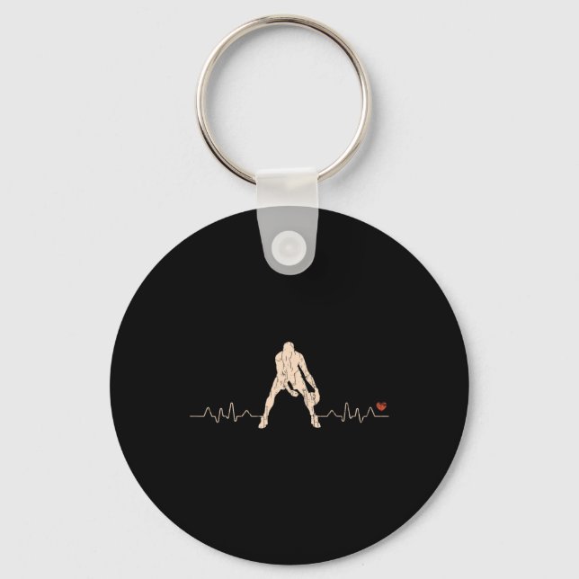 Basketball Heartbeat Player Gift 1  Key Ring (Front)