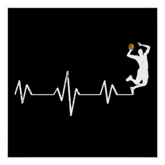 Basketball Heartbeat Poster