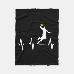 Basketball Heartbeat S For Men And Boys  Fleece Blanket