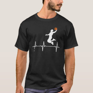 Basketball Heartbeat Shirts for Men and Boys T Shi