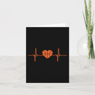 Basketball Heartbeat Sport Motive Card
