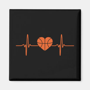 Basketball Heartbeat Sport Motive Magnet