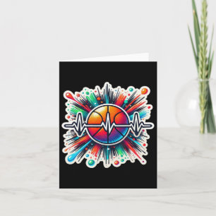 Basketball Heartbeat Sticker - Perfect For Sports Card
