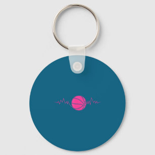 Basketball Heartbeat Streetball Basketball Player Key Ring