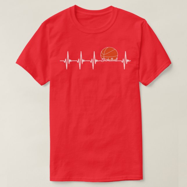Basketball Heartbeat  T-Shirt (Design Front)