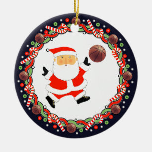 Basketball Holiday Gift Ceramic Ornament