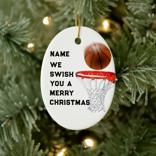 Basketball Holiday Gift Ceramic Tree Decoration (Tree)