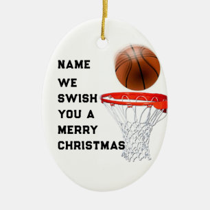 Basketball Holiday Gift Ceramic Tree Decoration