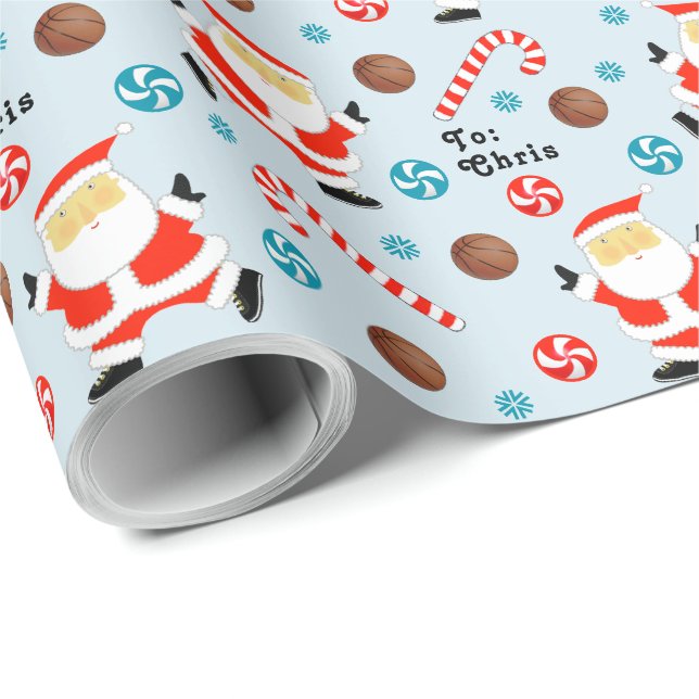 Basketball Holiday Gift Wrapping Paper (Roll Corner)