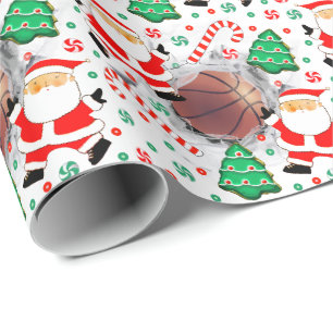 Basketball Holiday Gift Wrapping Paper