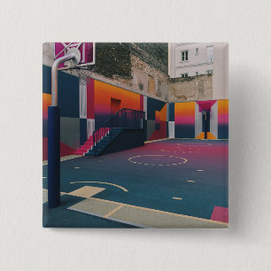 Basketball Hoop 15 Cm Square Badge