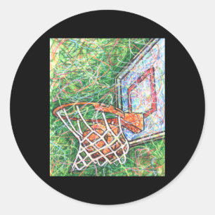 Basketball Hoop And Net Classic Round Sticker