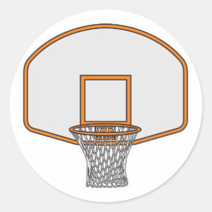 basketball hoop classic round sticker