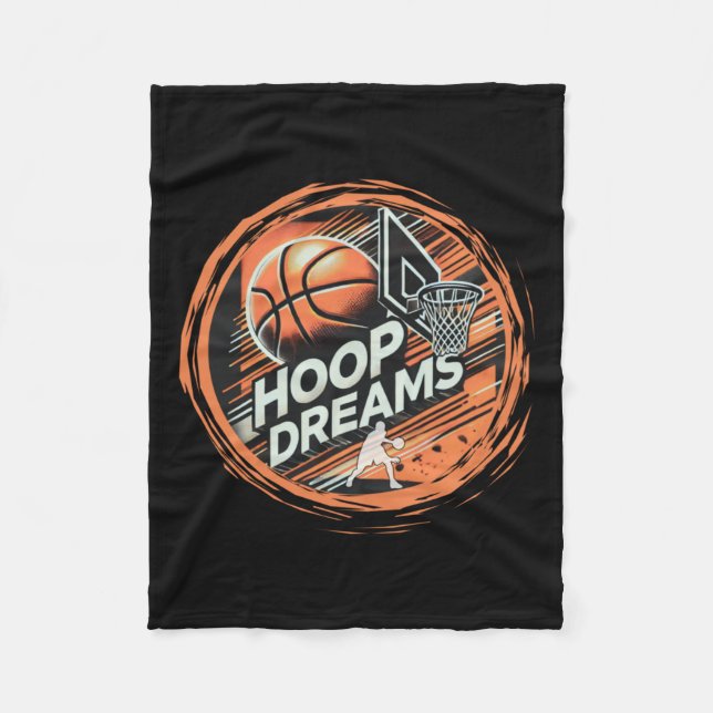 Basketball Hoop Dreams Active  Fleece Blanket (Front)