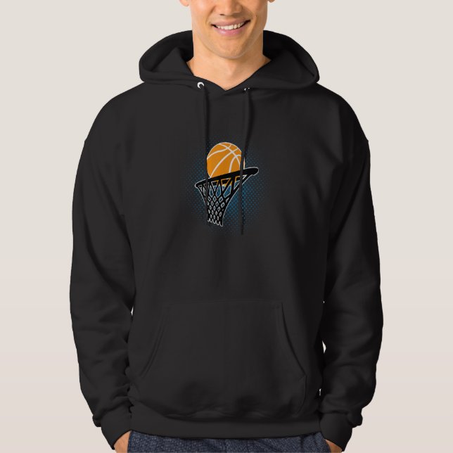 Basketball Hoop Dunking Basketballer Basketball Hoodie (Front)