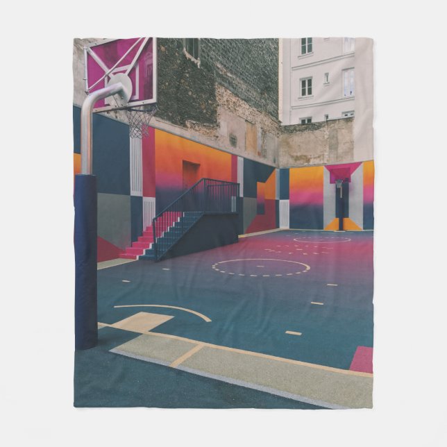 Basketball Hoop Fleece Blanket (Front)