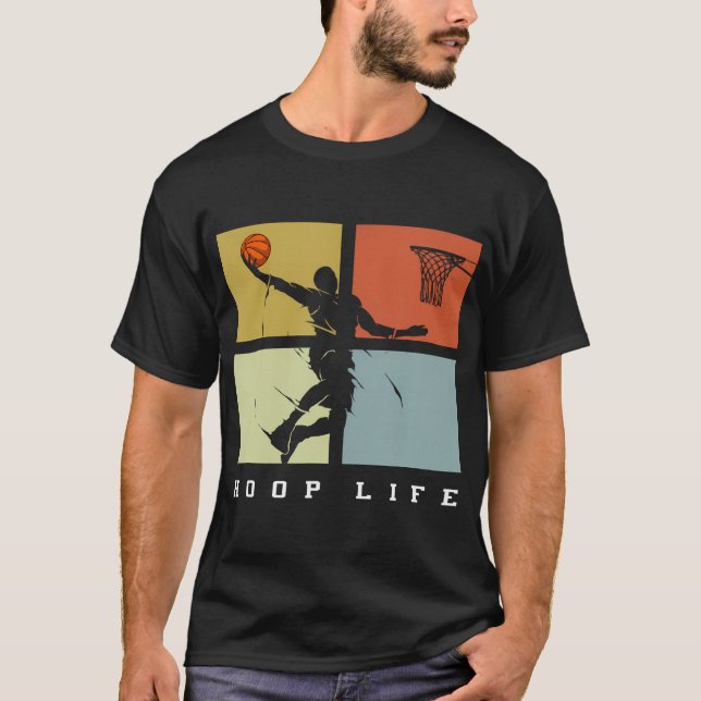 Basketball Hoop Life Player Retro Gift Men Boys Yo T-Shirt (Front)