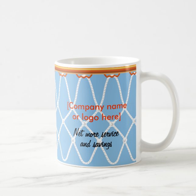 Basketball Hoop Net_blue_corporate promo Coffee Mug (Right)