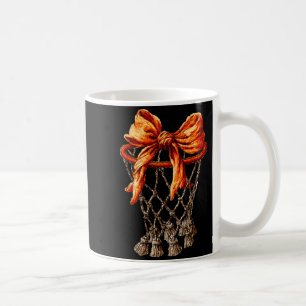 Basketball Hoop Net Coquette Bow Basketball Player Coffee Mug