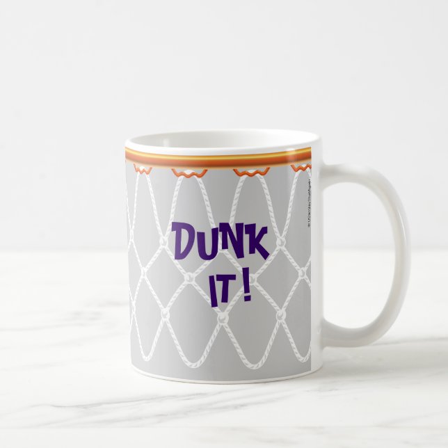 Basketball Hoop Net_Dunk it!_grey Coffee Mug (Right)