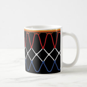 Basketball Hoop Net_red,white,blue Team  Coffee Mug