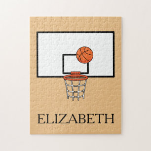 Basketball Hoop Personalise Jigsaw Puzzle