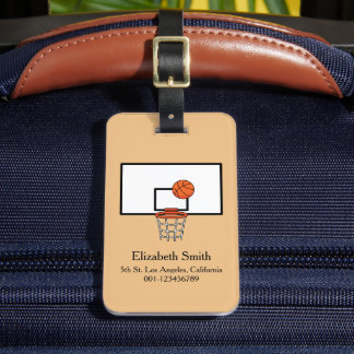 Basketball Hoop Personalise Luggage Tag