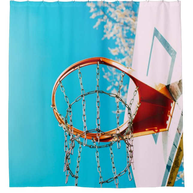 Basketball Hoop Shower Curtain (Front)