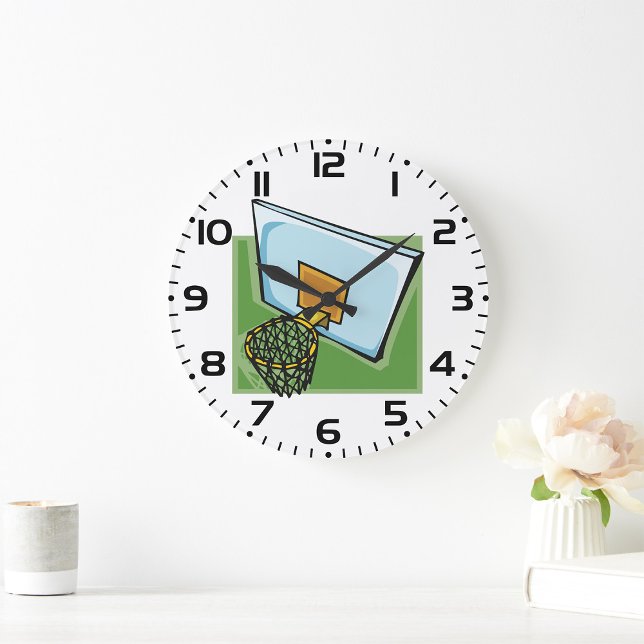 Basketball Hoop Sports Backboard And Net Large Clock (Creator Uploaded)