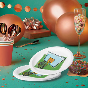 Basketball Hoop Sports Backboard And Net Paper Plate