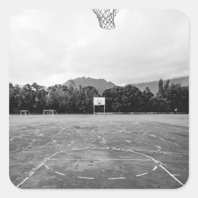 Basketball Hoop Square Sticker (Front)