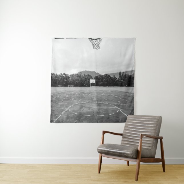 Basketball Hoop Tapestry (In Situ)