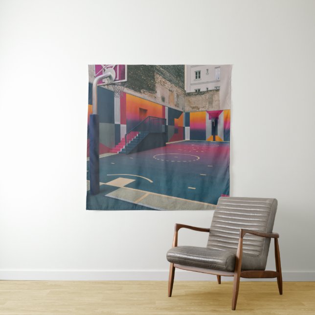 Basketball Hoop Tapestry (In Situ)