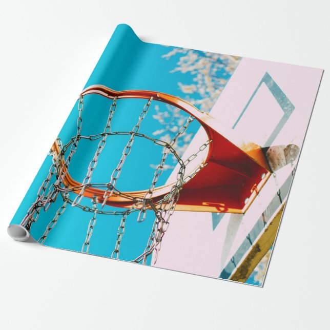 Basketball Hoop Wrapping Paper (Unrolled)