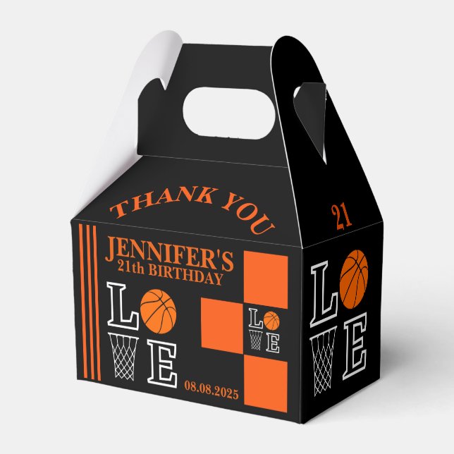 Basketball Hoops, Basketball Player Birthday  Favour Box (Front Side)