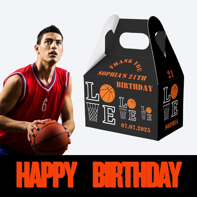 Basketball Hoops, Basketball Player Birthday Gift Favour Box (Creator Uploaded)