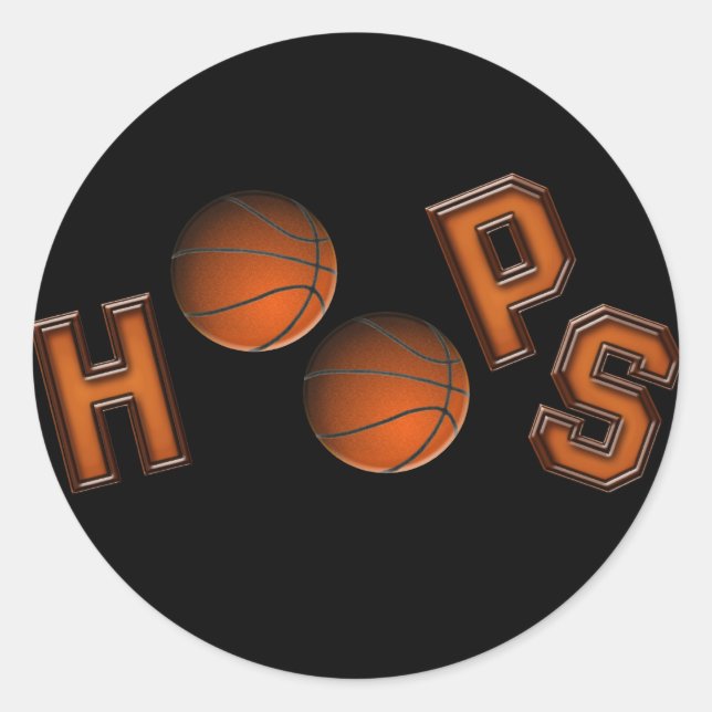 Basketball Hoops Classic Round Sticker (Front)