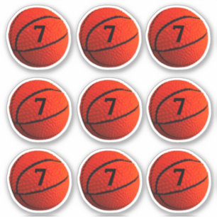 Basketball Hoops Jersey # Custom-Cut Vinyl Sticker
