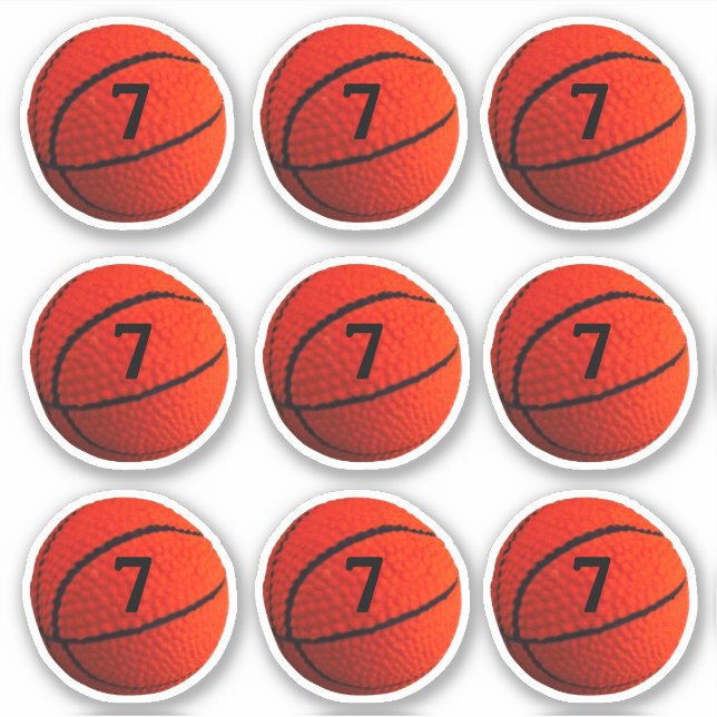 Basketball Hoops Jersey # Custom-Cut Vinyl Sticker (Front)