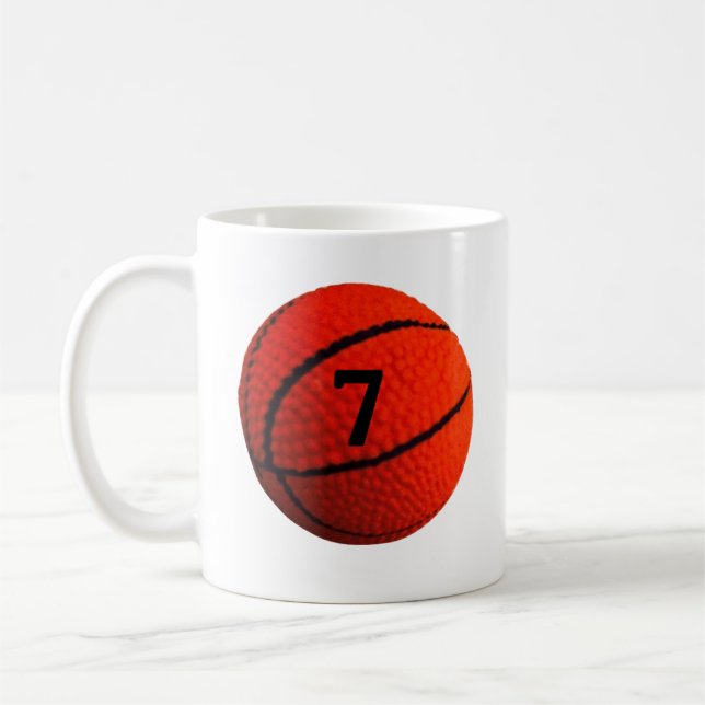 Basketball Hoops (Number) 7 Coffee Mug (Left)