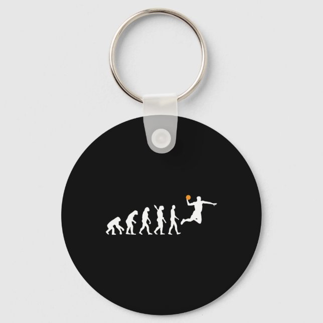 Basketball - Human Evolution Darwin  Key Ring (Front)