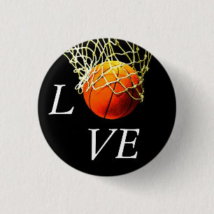 Basketball I Love 3 Cm Round Badge