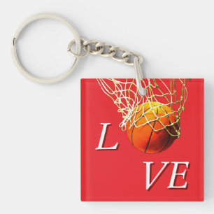 Basketball I Love Key Ring