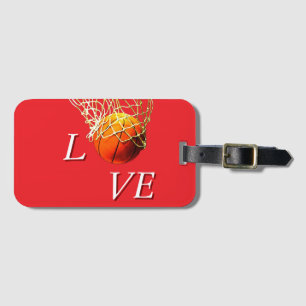 Basketball I Love Luggage Tag